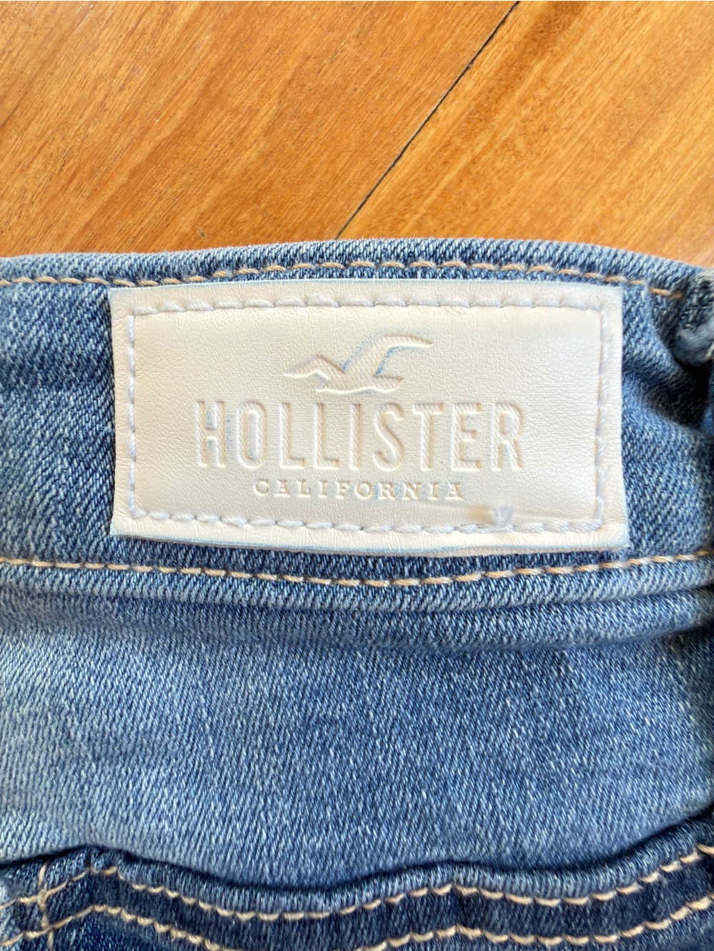 Hollister Two Tone Flare Bell Bottom Jeans Light & Dark Wash - Picture 6 of 7